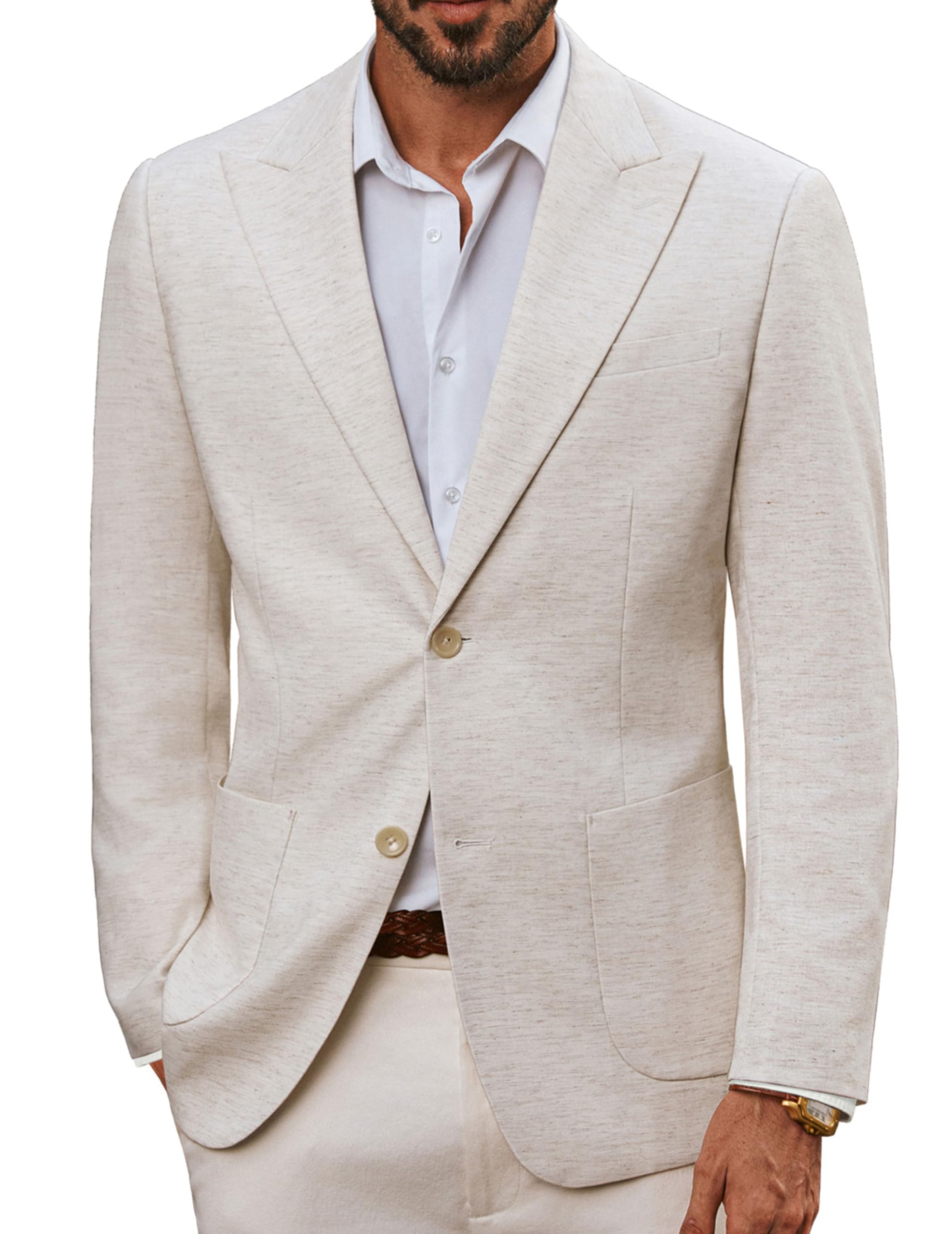 PJ PAUL JONES Sakko Chaqueta deportiva para hombre, corte regular, moderna, de lino, para tiempo libre