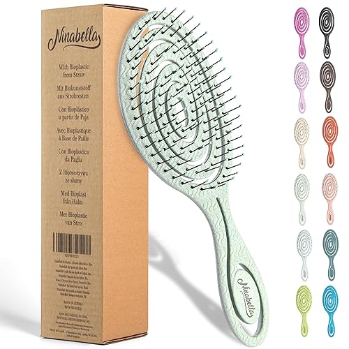 Miniatura 12 de Ninabella Cepillo desenredante para cabello para mujeres y hombres, no tira, cepillos alisadores para cabello lacio y rizado, cepillo desenredante