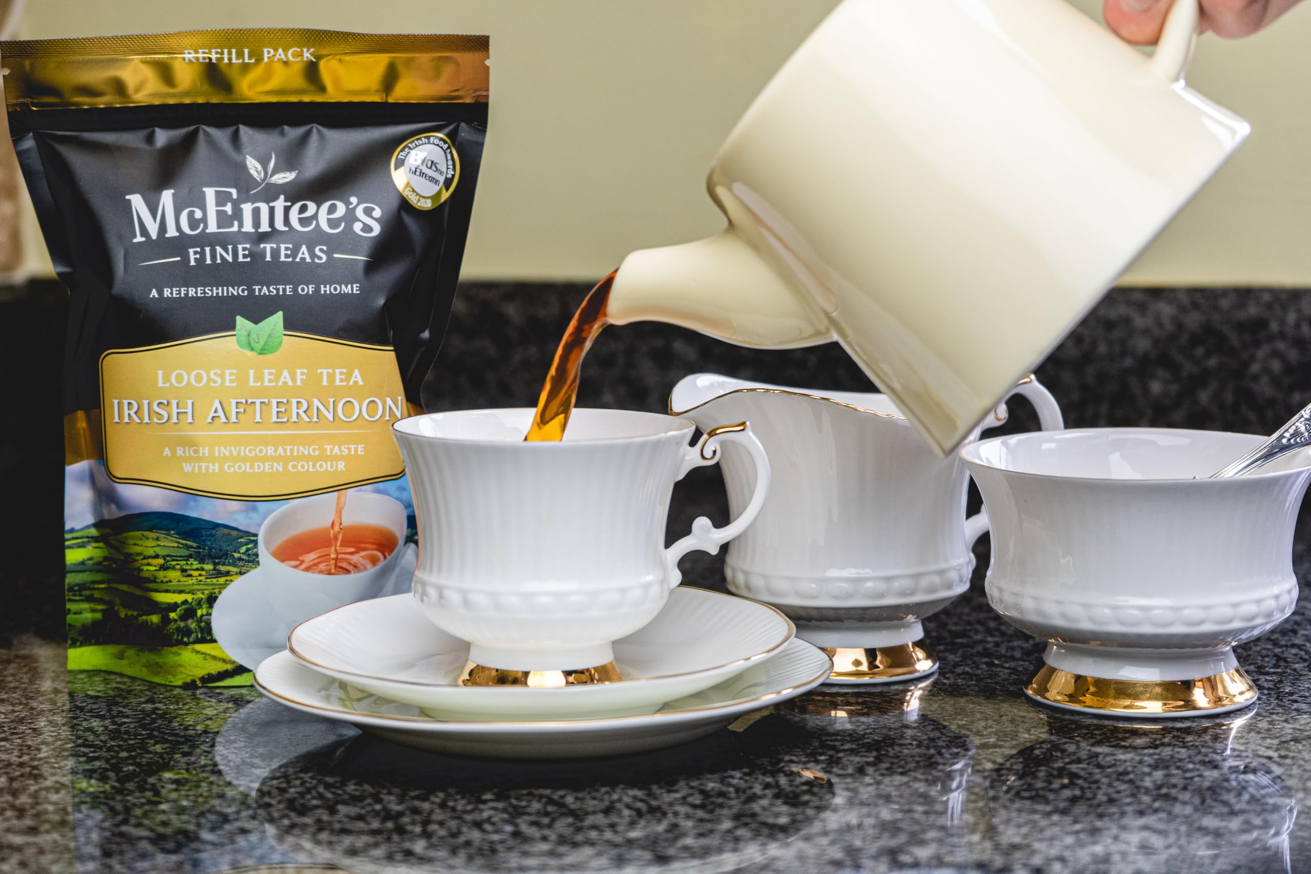 McEntee's Cara - Teiera per Tisane in Ceramica da 510 ml (1-2 Tazze) con Infusore Rimovibile in Acciaio Inox