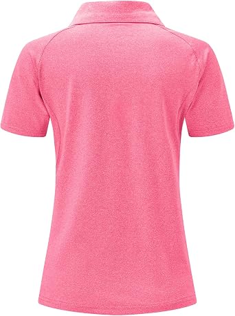 BGOWATU Women's Short Sleeve Golf Polo Shirts 1/4 Zip Tennis Tops Collared T-Shirts UV Protection Quick Dry