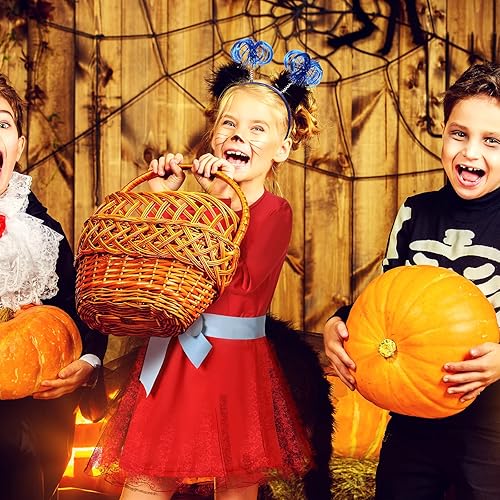 Miniatura 6 de Disfraz de rayas rojas y azules para niñas, vestido sólido de manga larga con calentador de cinturón, calcetines altos hasta la rodilla a rayas