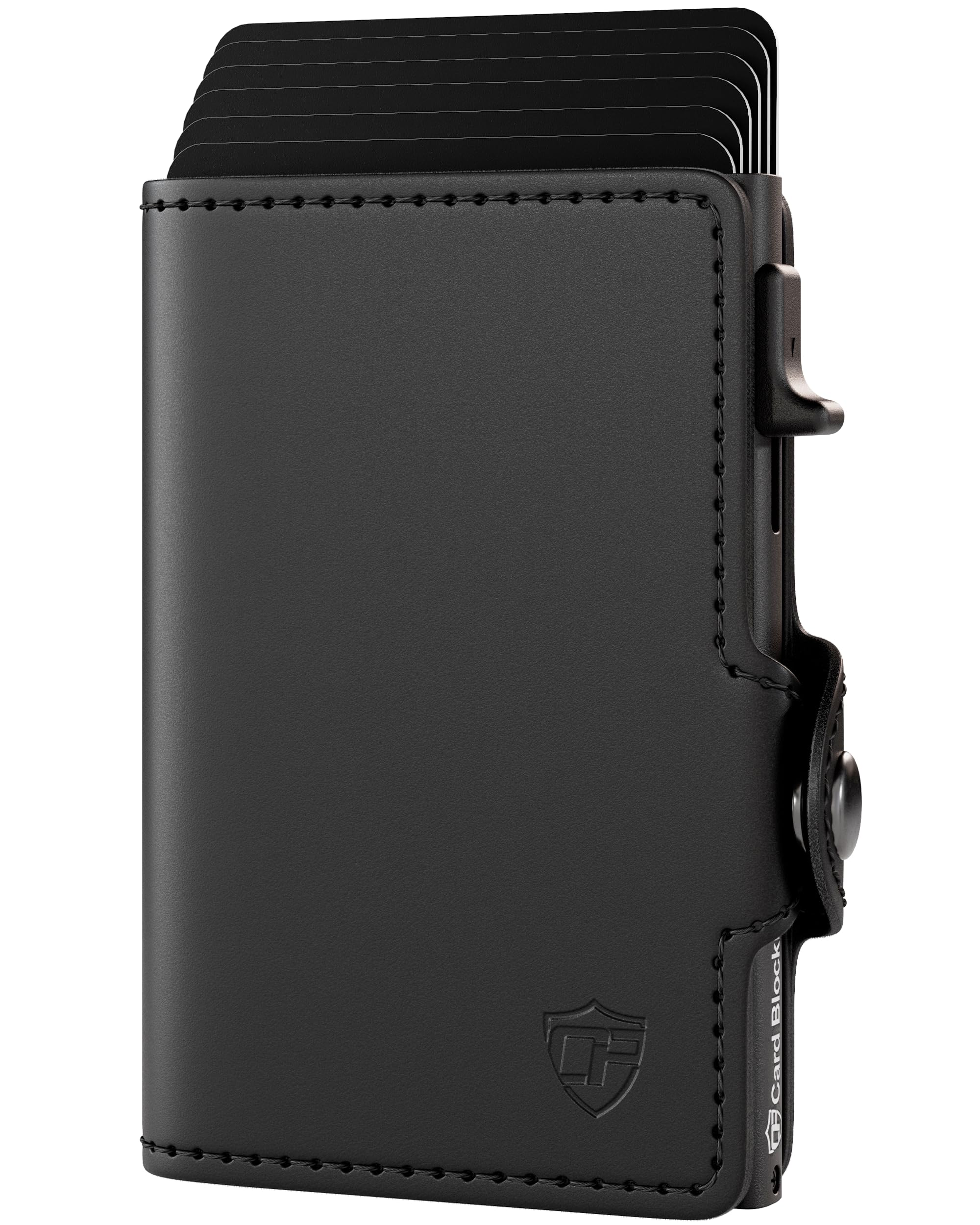 Conceal Plus Mens Wallet Credit Card Holder, Smart Pop Up RFID Wallet, Slim Minimalist Leather Front Pocket Card Case, Compact Travel Wallet RFID Blocking, Holds 4-6 Standard Cards Plus Cash & ID