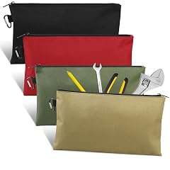 4 Pack Tool Bag Premium Tool Pouch Zipper Bag 12 Tool Pouch with Zipper Multipurpose Storage Pouch with