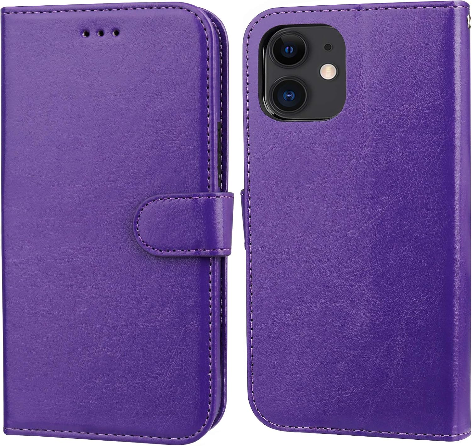 Bocasal for iPhone 11 Wallet Case with Card Holder PU Leather Magnetic Detachable Kickstand Shockproof Wrist Strap Removable Flip Cover for iPhone 11 6.1 inch (Purple)