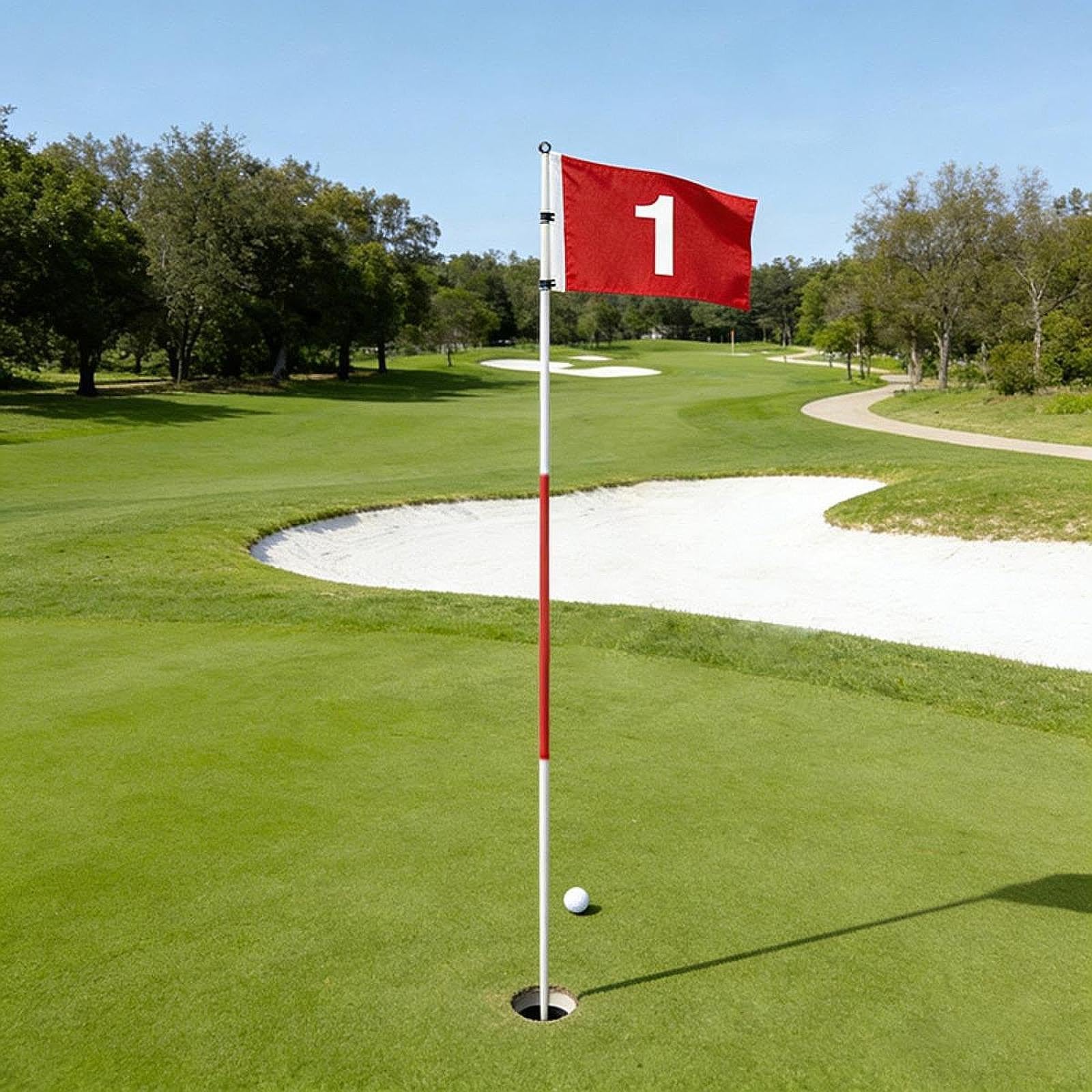 Bandera de Golf con Hoyo en Forma de Copa Y para Practicar Putt Al Aire Libre