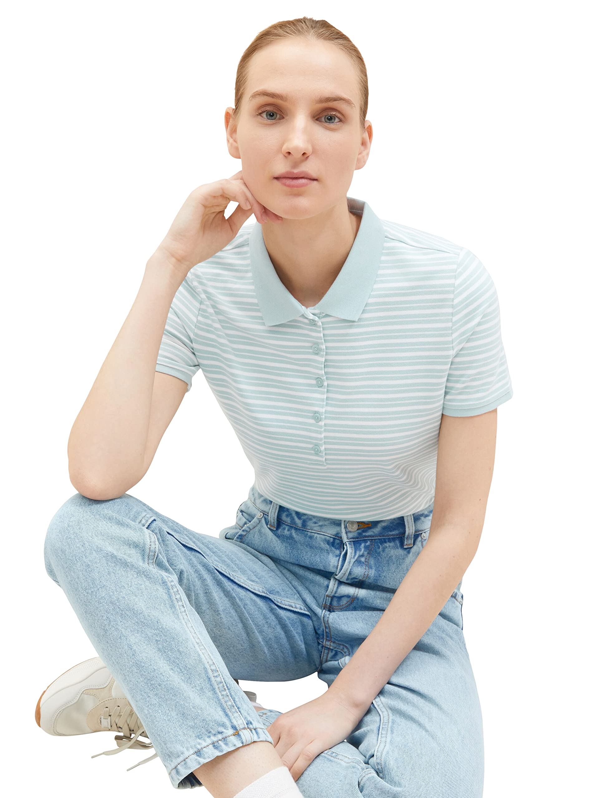 TOM TAILOR Damen Poloshirt mit Muster