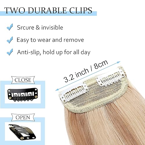 Miniatura 3 de SEGO 2 extensiones de cabello humano corto con clip, de 6 pulgadas, 0.71 oz, extensiones de cabello humano para mujeres con cabello adelgazante que