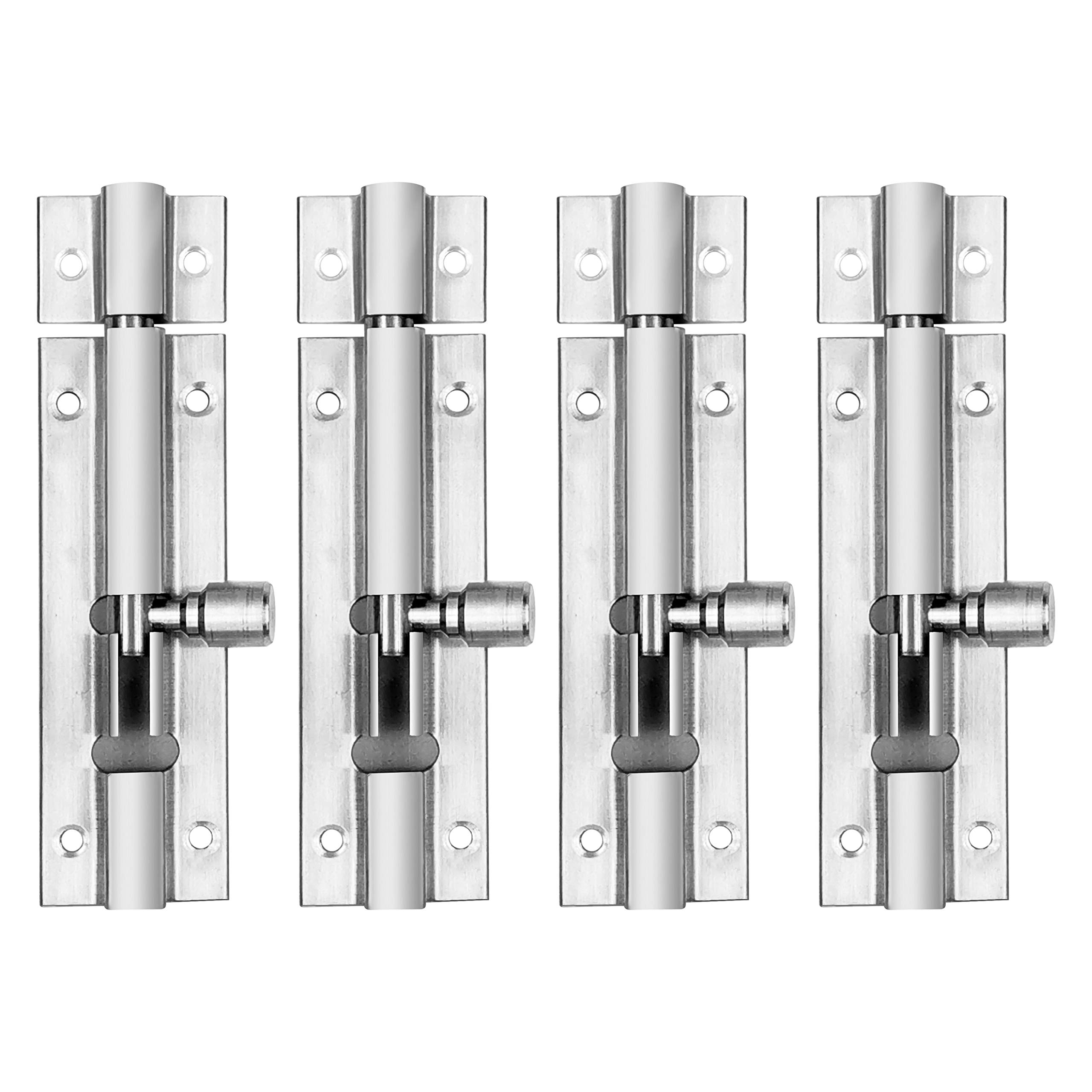 Sponsored Ad - Morden Plain Tower Bolt Window Chitkani | Door Latch Lock 4 inch for Home and Offices Doors and Windows Tower Bolt, Durable (Stainless Steel, Two Tone Silver, Pack of 4 Piece)