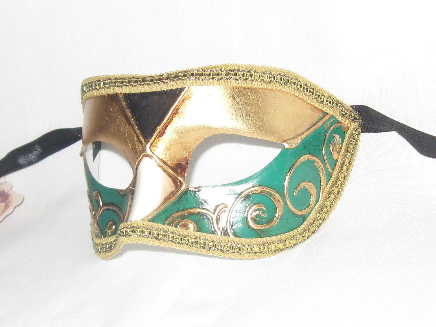 Green Colombina Beethoven Venetian Masquerade Mask