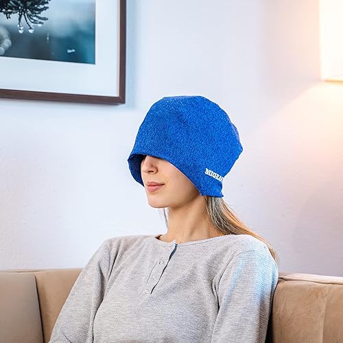 Miniatura 6 de Migrastil MigraFreeze Deluxe - Gorro de gel refrescante suave y flexible para hombres y mujeres. Bolsa de hielo y envoltura para la cabeza con bolsa