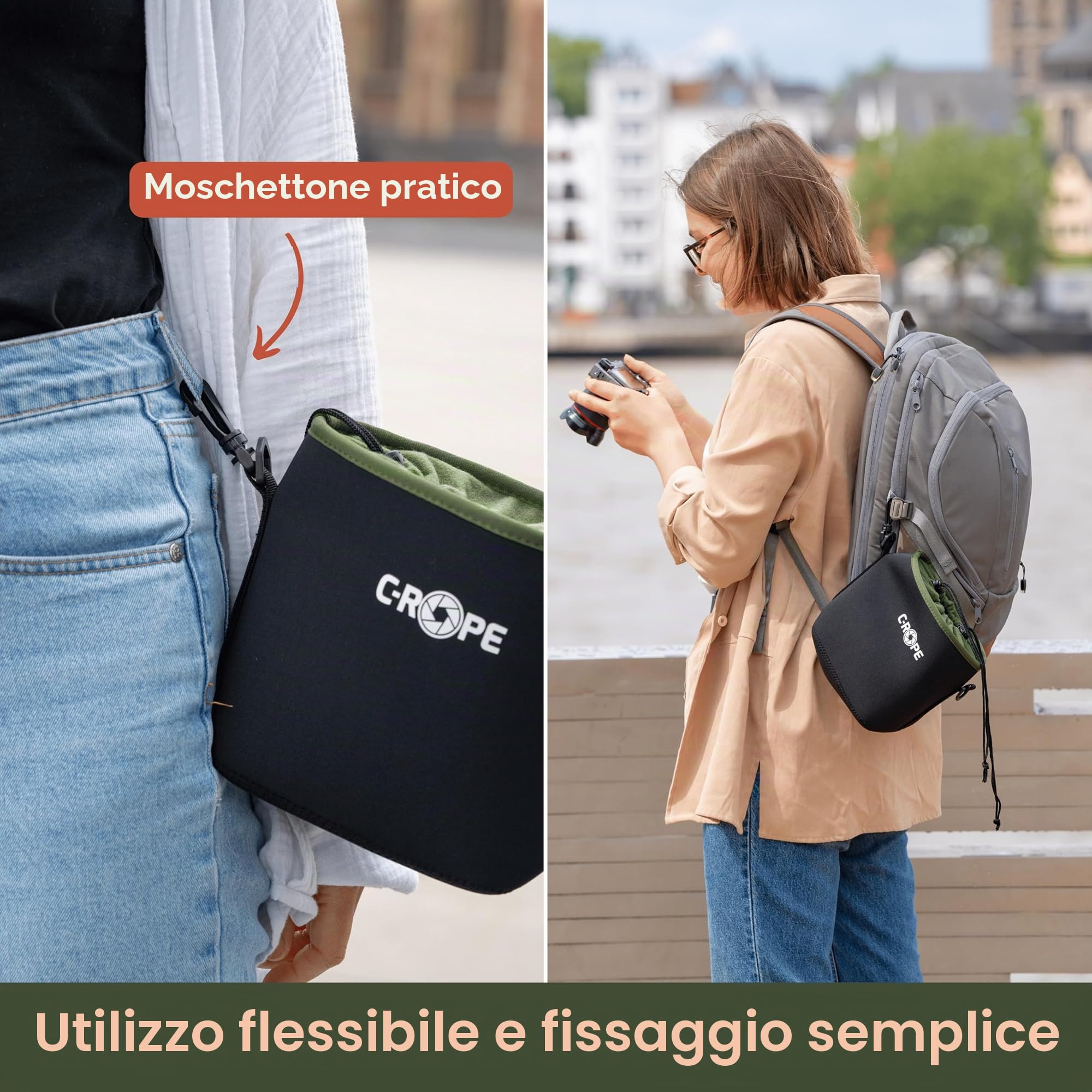C-Rope Borsa per fotocamera in neoprene, custodia in neoprene con imbottitura in pile, impermeabile, accessori per fotocamera