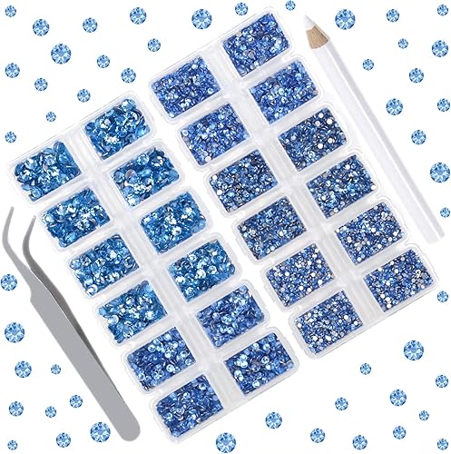 10000 diamantes de imitación redondos con parte trasera plana, 1 pinzas y 1 bolígrafo de recolección para arte de uñas, manualidades, ropa, bolsas