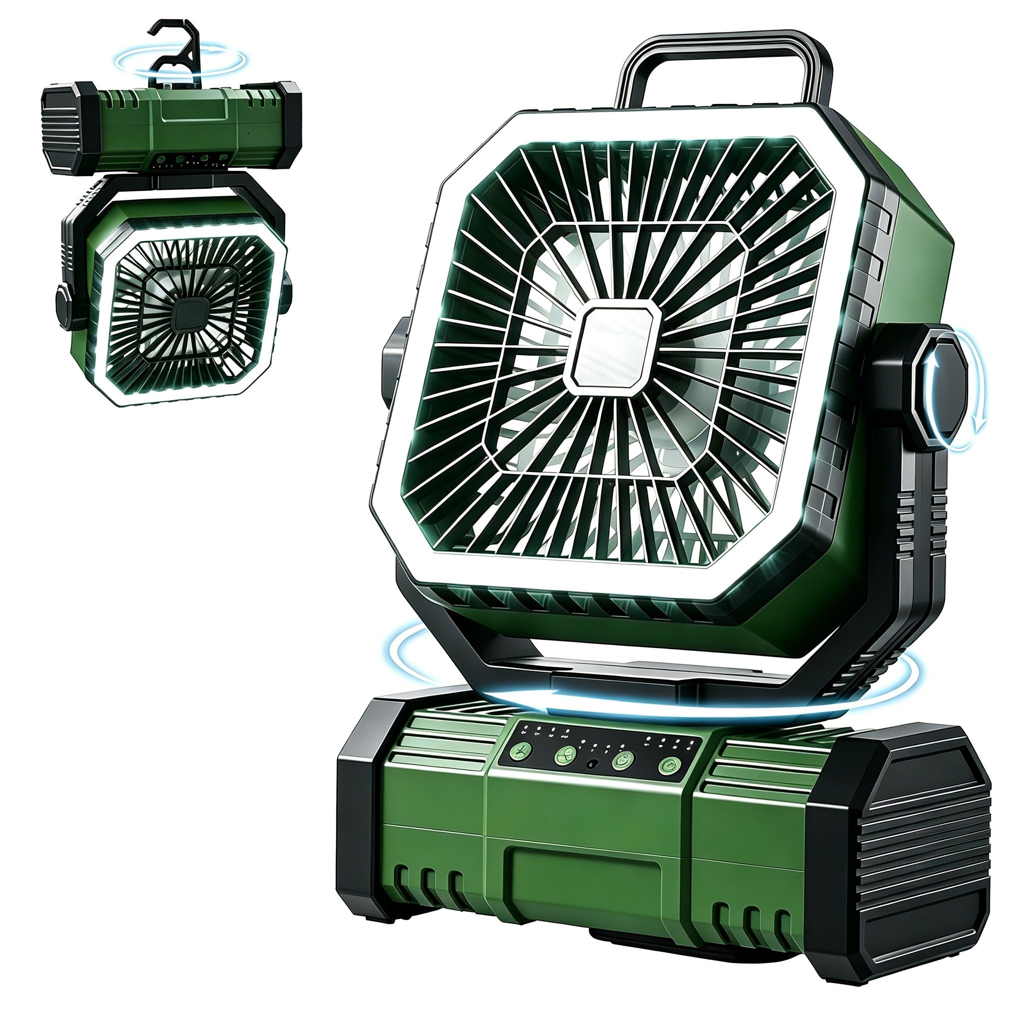 Ventilateur de camping rechargeable ventilateur d'extérieur avec lumière 20000mAh