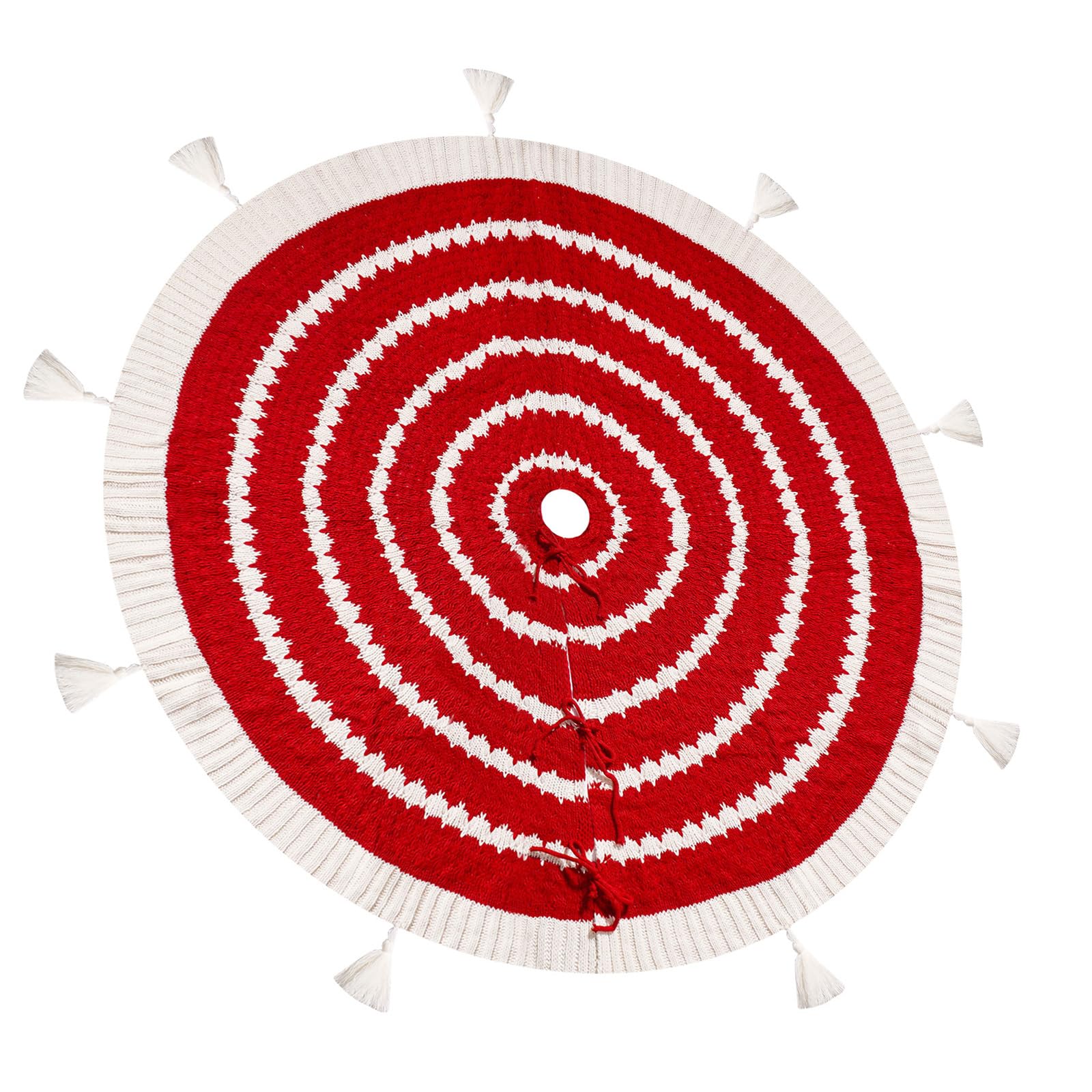 Jupe de sapin de Noël tricot 120 cm tapis rond grand diamètre intérieur