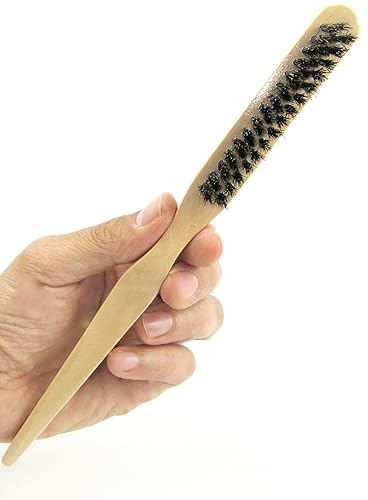 Miniatura 1 de Cepillo profesional para peinado, con cola, mango de madera, cerdas de jabalí para brillo, volumen y peinados suaves