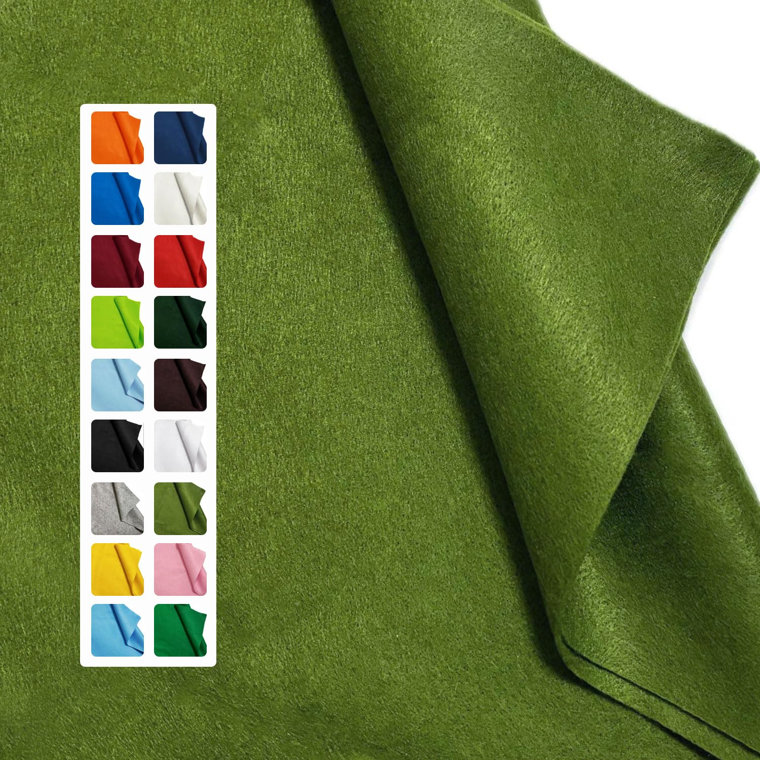 Moss Green Felt Fabric - 1.6mm Thickness 36" X 36" Square Flexible Craft Felt by The Yard Soft Durable Felt Sheets for DIY Sewing Cushion Art Craft Project Supplies