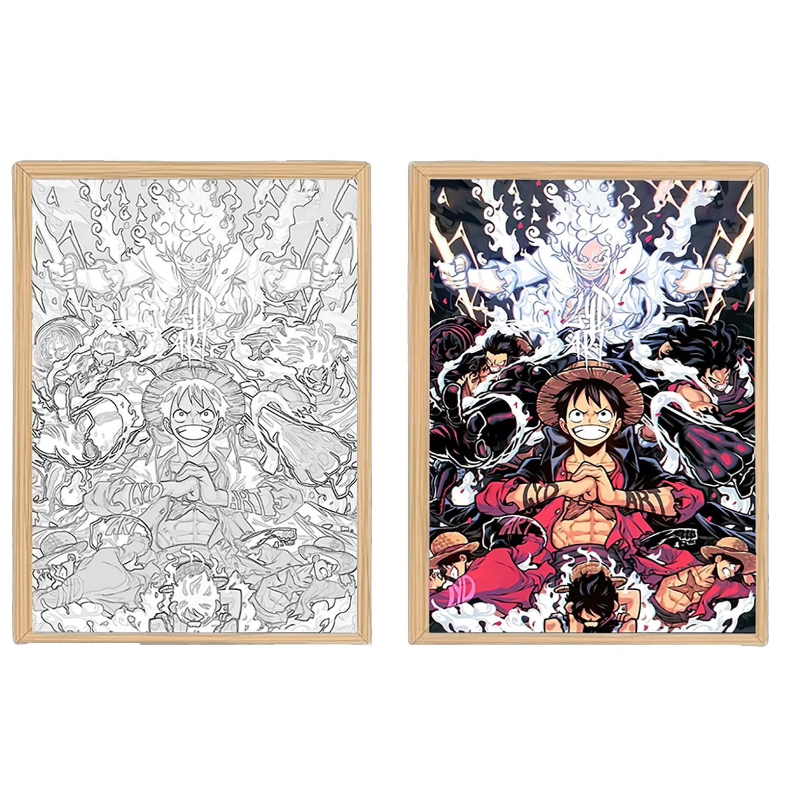 Amazon.co.jp: ワンピース ギア5 ルフィ ニカ 照明絵画装飾 3色のLED 