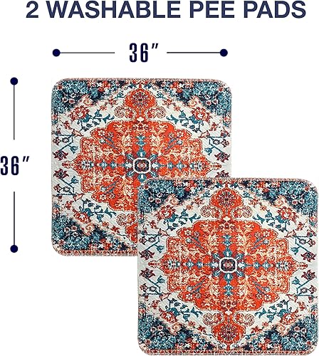 Miniatura 8 de PUPIBOO Almohadillas lavables para orina para perros y gatos - Almohadillas de entrenamiento para cachorros reutilizables súper absorbentes - 100%