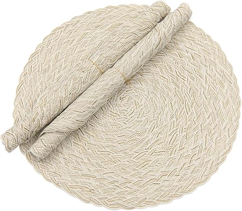 Miniatura 5 de Topotdor - Manteles individuales redondos resistentes al calor, resistentes a las manchas, antideslizantes, lavables, de polipropileno