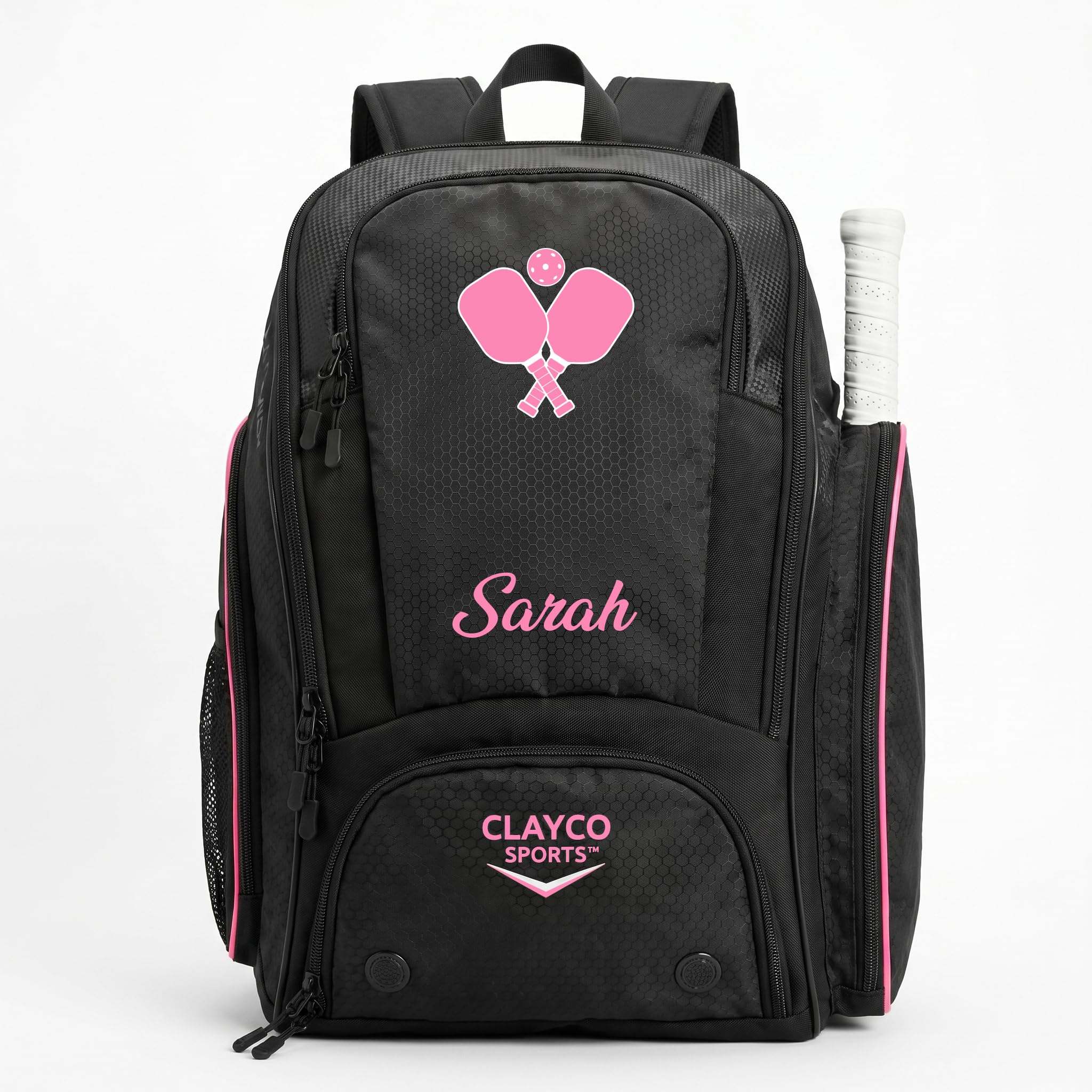 Claycosports Personalized Pickleball Backpack - Large Pickle Ball Bag with Shoe Compartme…