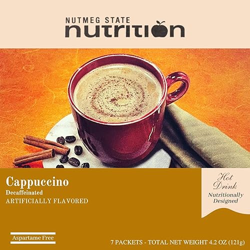 Nutmeg State Nutrition - Cappuccino alto en proteínas - Bajo en carbohidratos, apto para dieta cetogénica, mezcla de bebida caliente instantánea con