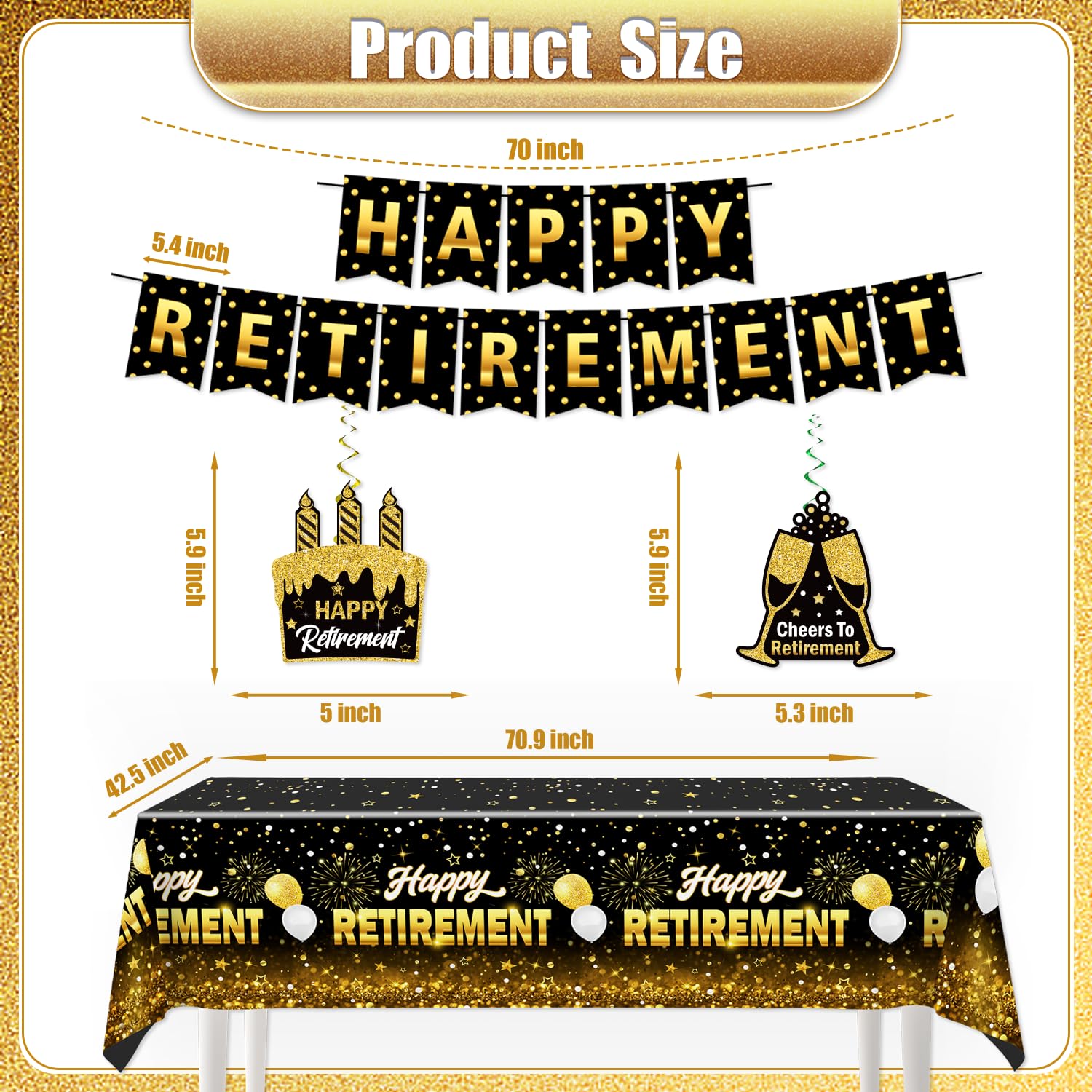 Bannière Décorative De Fête D'adieu (noire), Décoration De