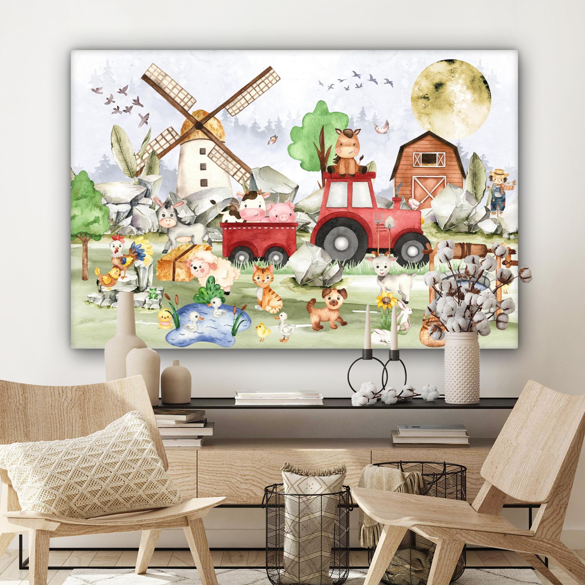MuchoWow© Canvas Schilderij 70x50 cm Kamer Muur Decoratie Woonkamer Slaapkamer Room Decor Wall Decoration Art Painting Bos - Zon - Natuur - Herfst