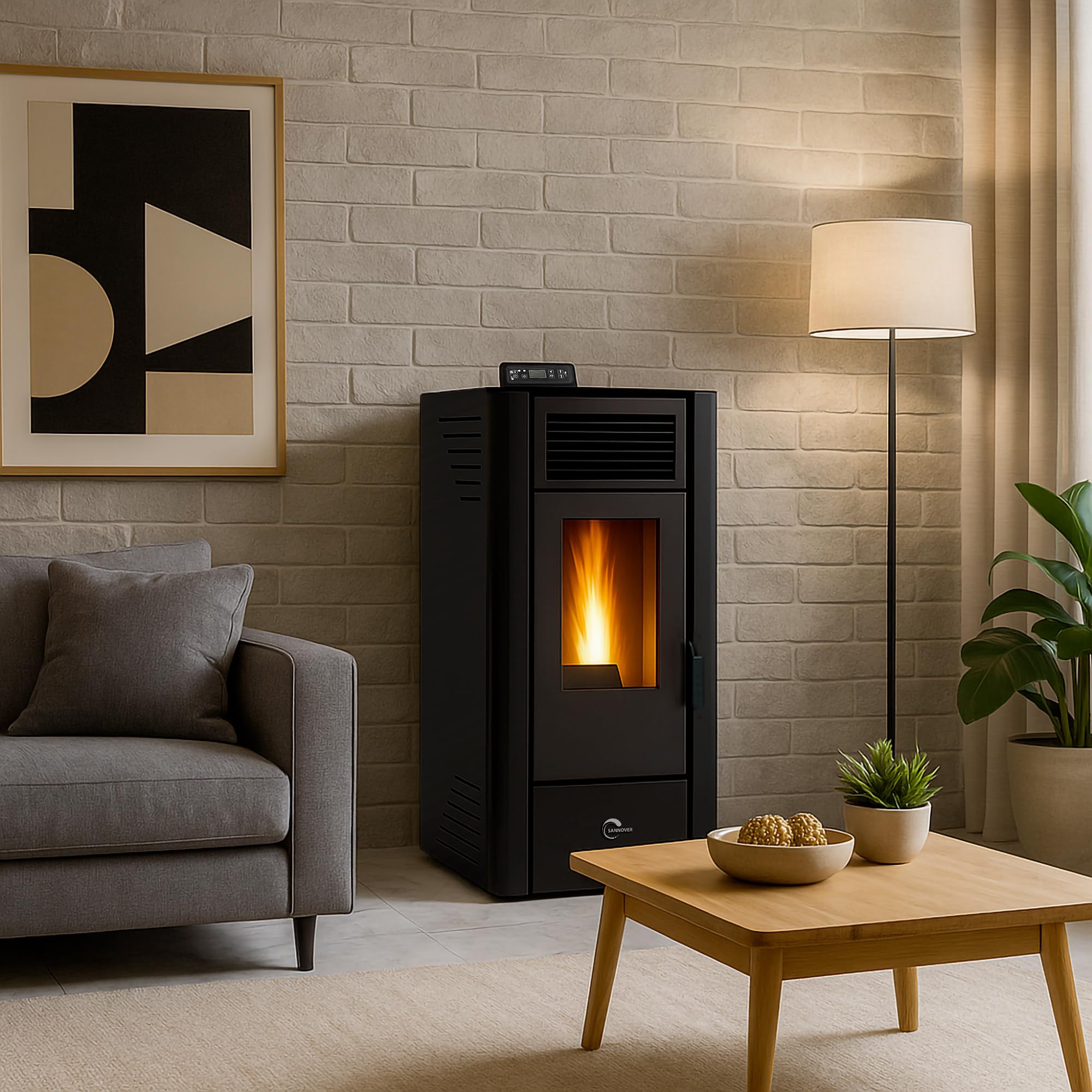 Poêle à granulés étanche Anita 11,6 kW Noir Sannover