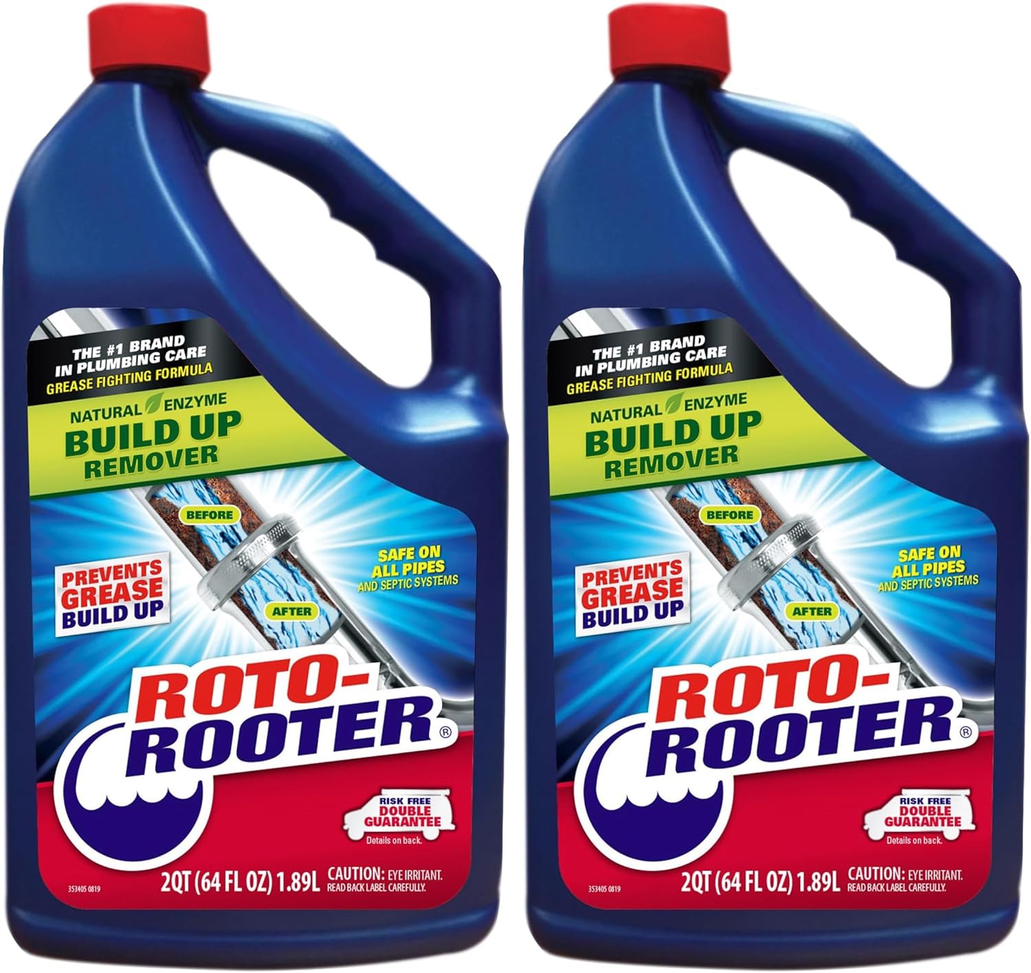 Roto-Rooter 351271 Build-Up Remover Drain Cleaner,64 oz,(Pack of 2)