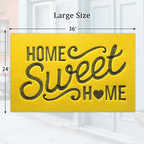 Miniatura 3 de AAZZKANG Tapete amarillo decorativo para interiores y exteriores, grande, 36 x 24 pulgadas, con parte trasera de goma antideslizante, ultra absorbe
