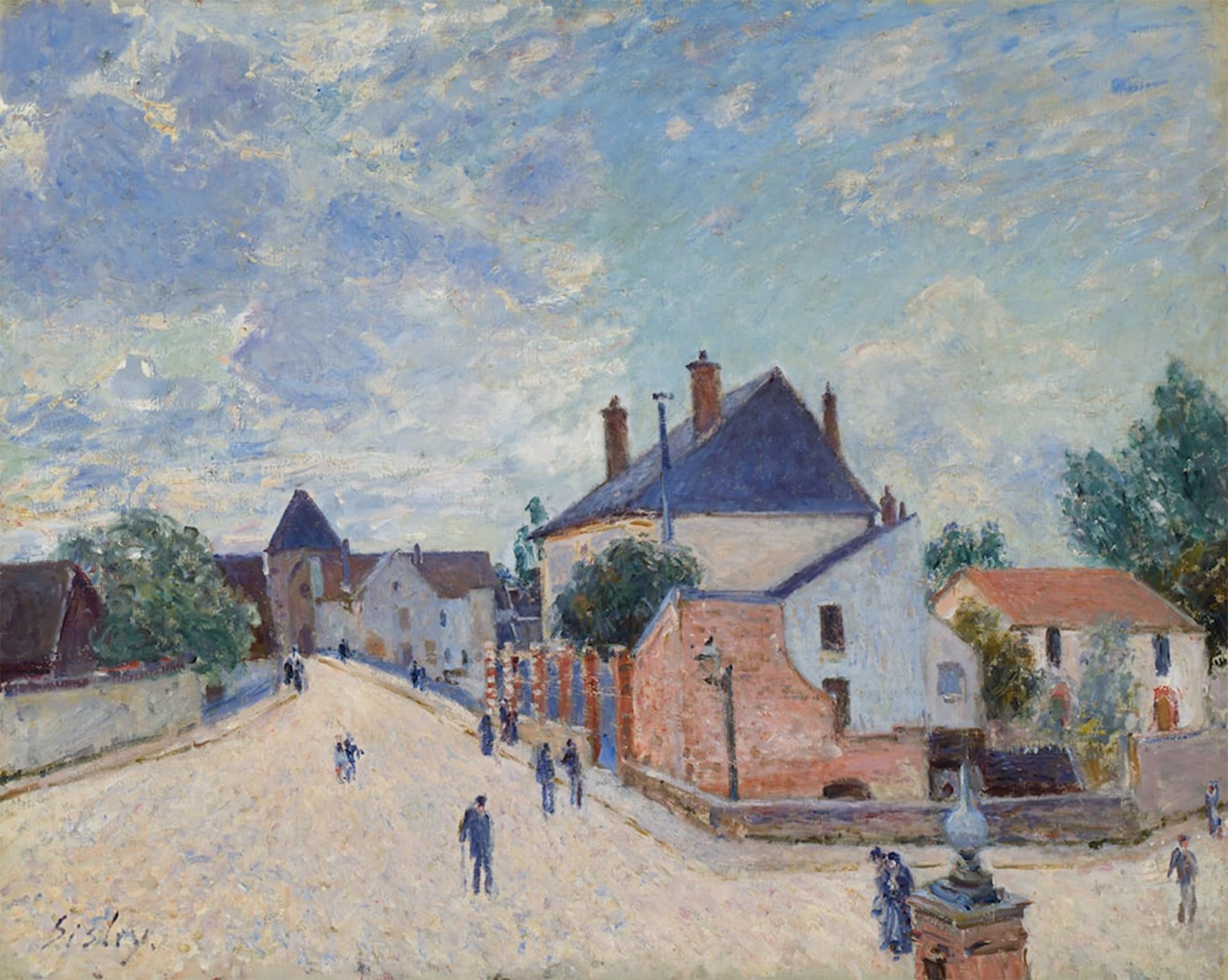 POSTERIIk Famous Modern Artwork Art Mural Street in Moret by Alfred Oil Paintings Pictures for Home Decor 60x90cm