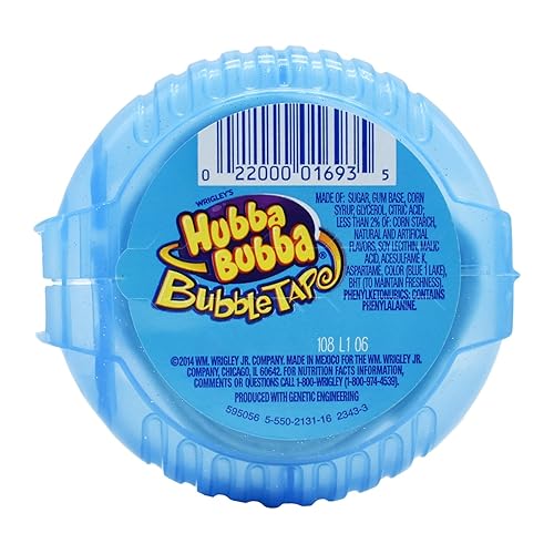 Miniatura 2 de Hubba Bubba Cinta Burbuja Azul Agrio Frambuesa 6 Pies Goma 56.7gm