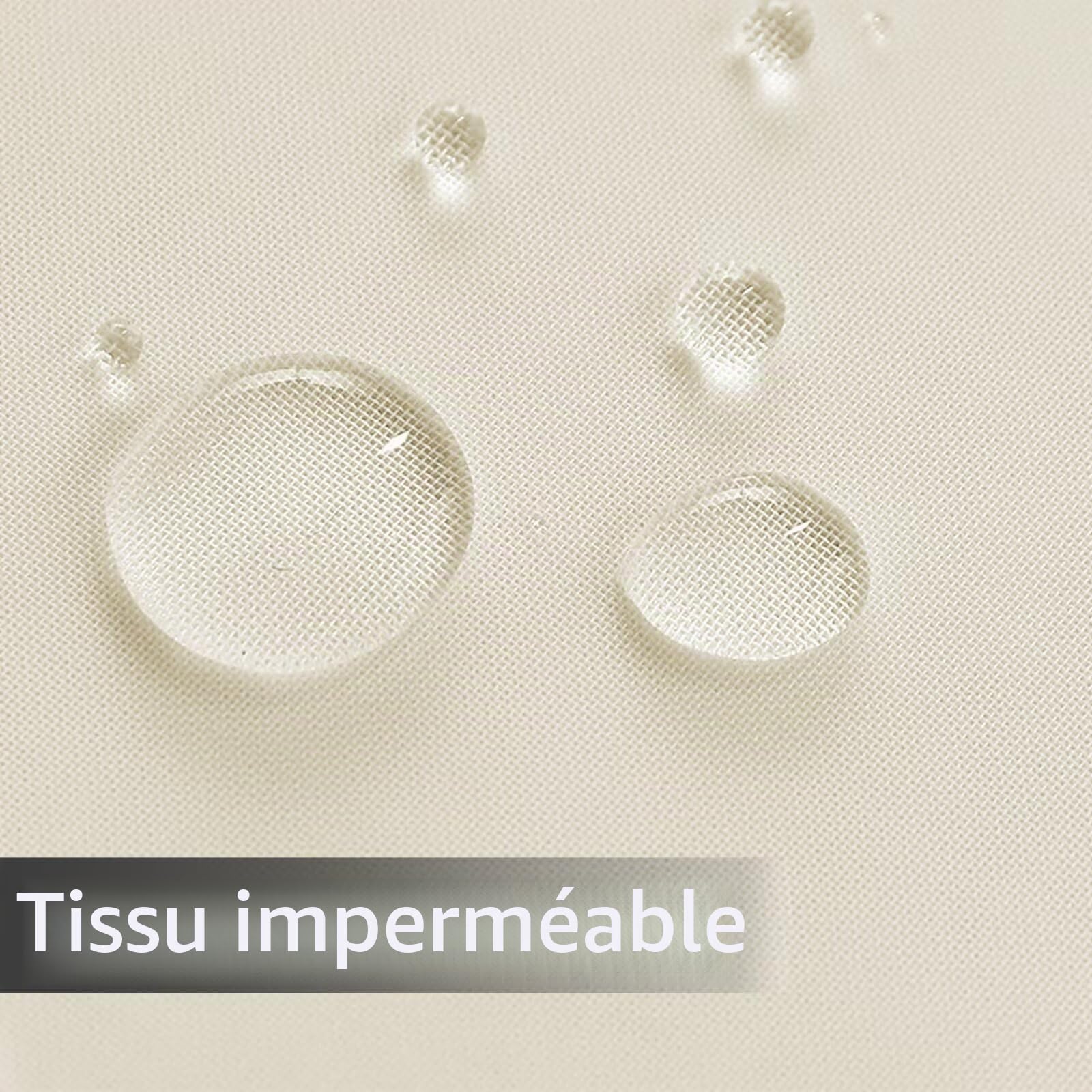 SpaceDresser Voilages imperméables pour terrasse – 2 Panneaux de voilages d'intérieur avec Passe-Tringle pour Salon, 254 x 243 cm (l x L), Ivoire