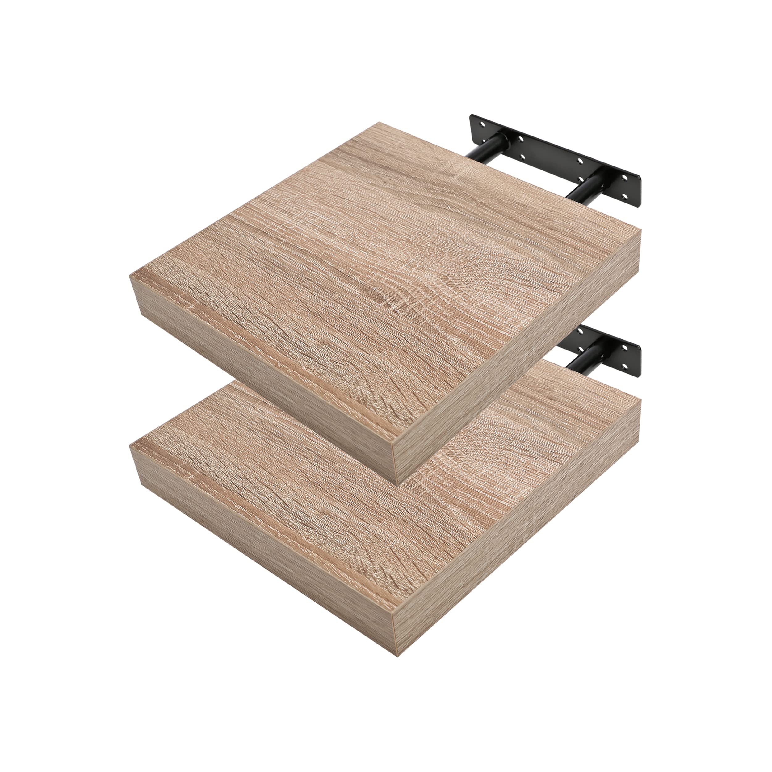 Etrexonline Estante de Pared 25x25x4cm Color Wengue, Balda Flotante Pared de Madera Fijación Invisible, Estantes de Almacenamiento Decorativos, Ideal para Salón, Habitación, Pasillo, etc.. — view 26