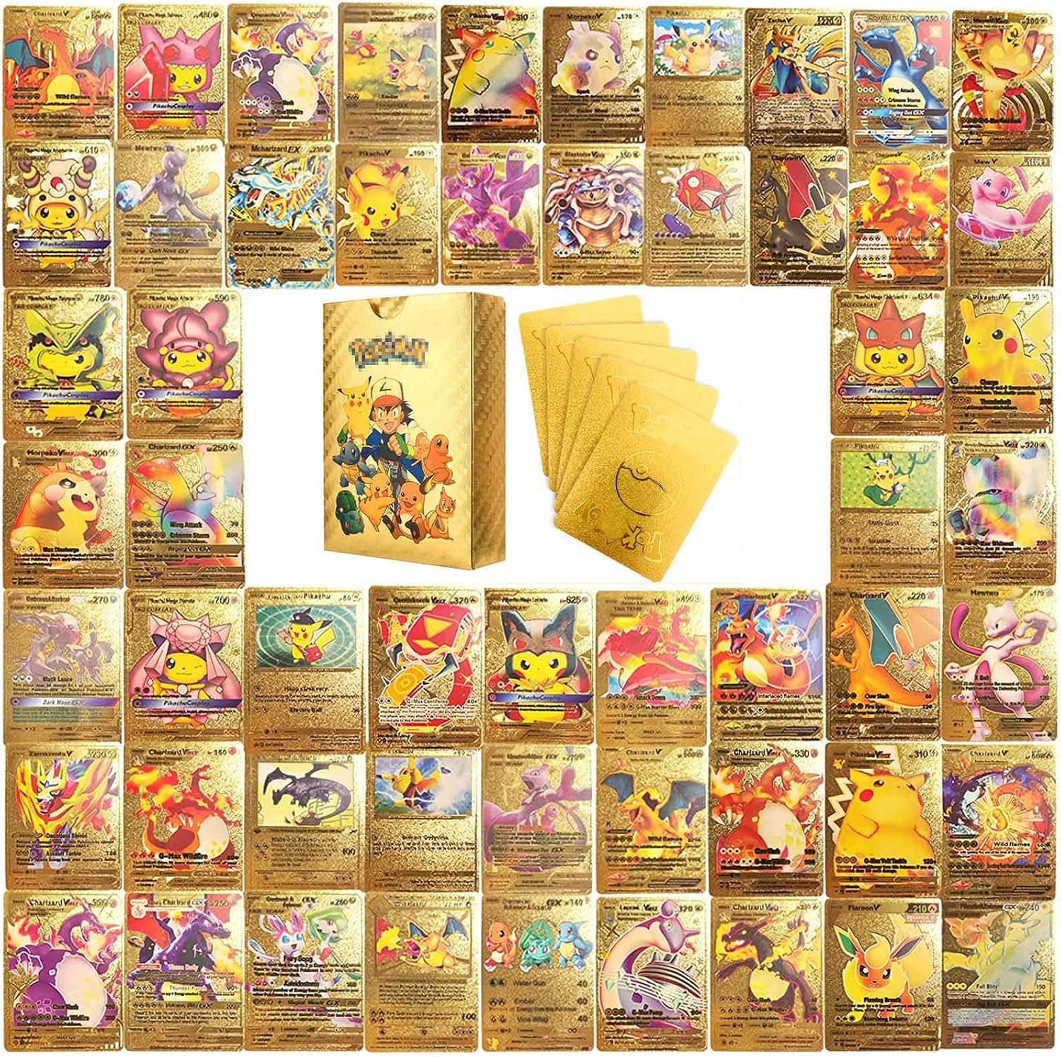pokemon trick or trade 2024 card prices Amazon.com: 55 PCS Gold Cards Packs Rare Golden Cards Deck Box Gold Foil for Fans/Kids/Collectors Gifts (No Duplicates) (55 Pcs A) : Toys & Games pokemon card prices most expensive