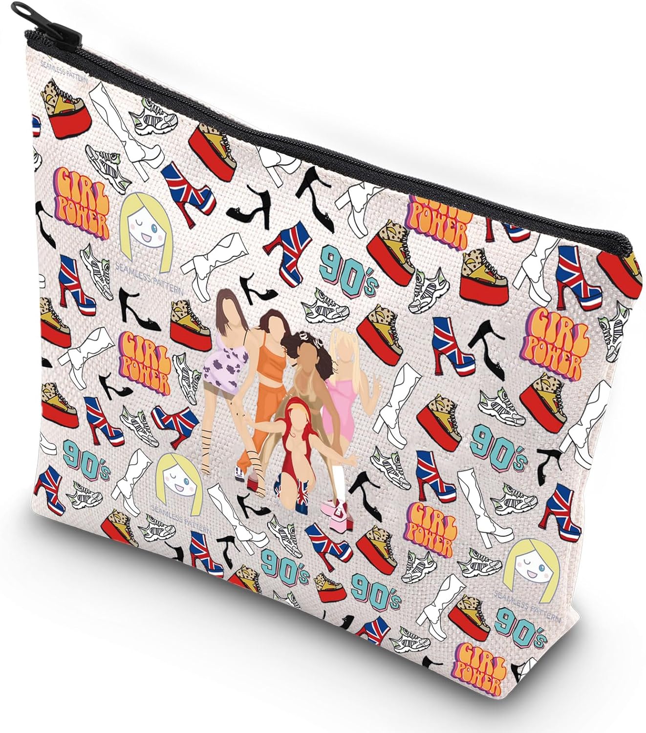 G2TUP 90's Power Music Cosmetic Bag 90's Music Fans Gift 90s Band Album Lyrics Zipper Pouch Bag Singer Tour Merch (90's Power)