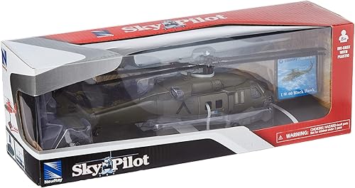 Miniatura 3 de Sky Pilot UH-60, negro halcón, Diecast, réplica de helicóptero a escala de 1:60