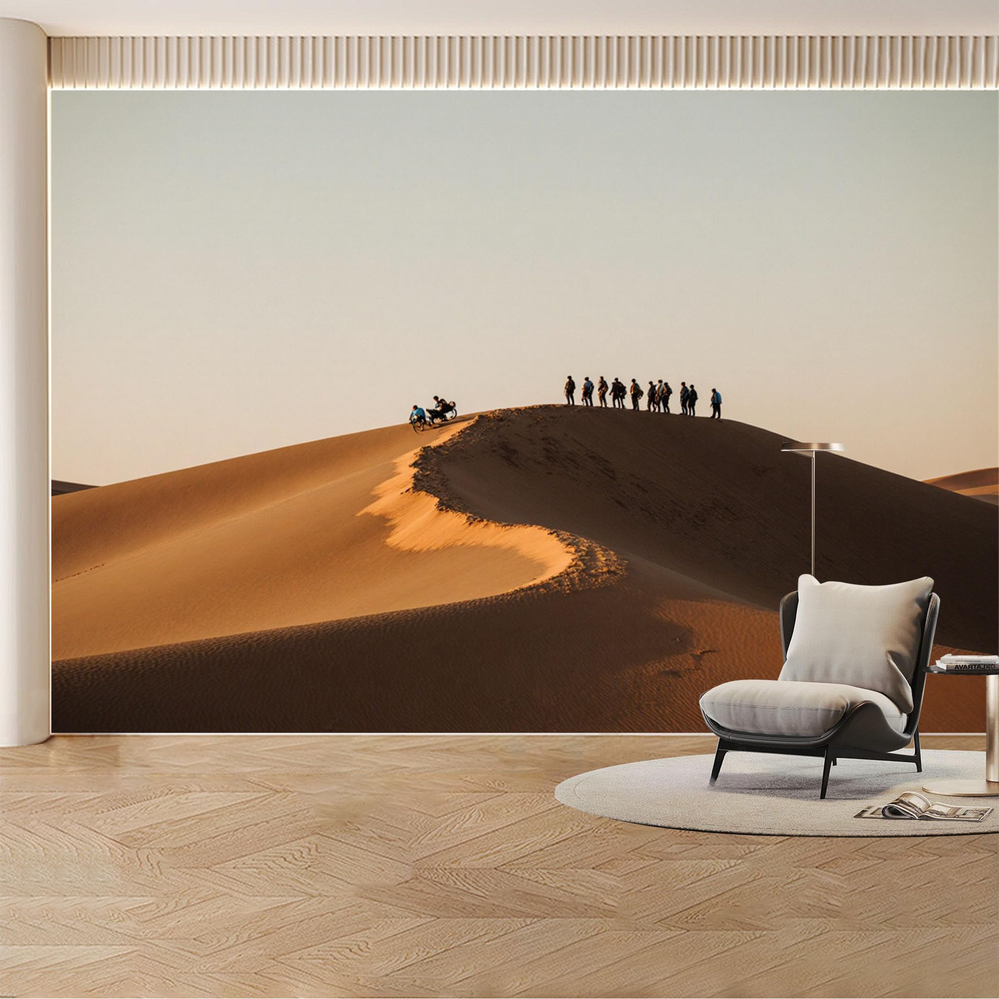 Custom Wall Mural Wallpaper Desert Landscape， Large Wall Art， Nature Mural Design， Sunset， Minimalist Removable SelfAdhesive Large Photo for Living Room， Bedroom， Office
