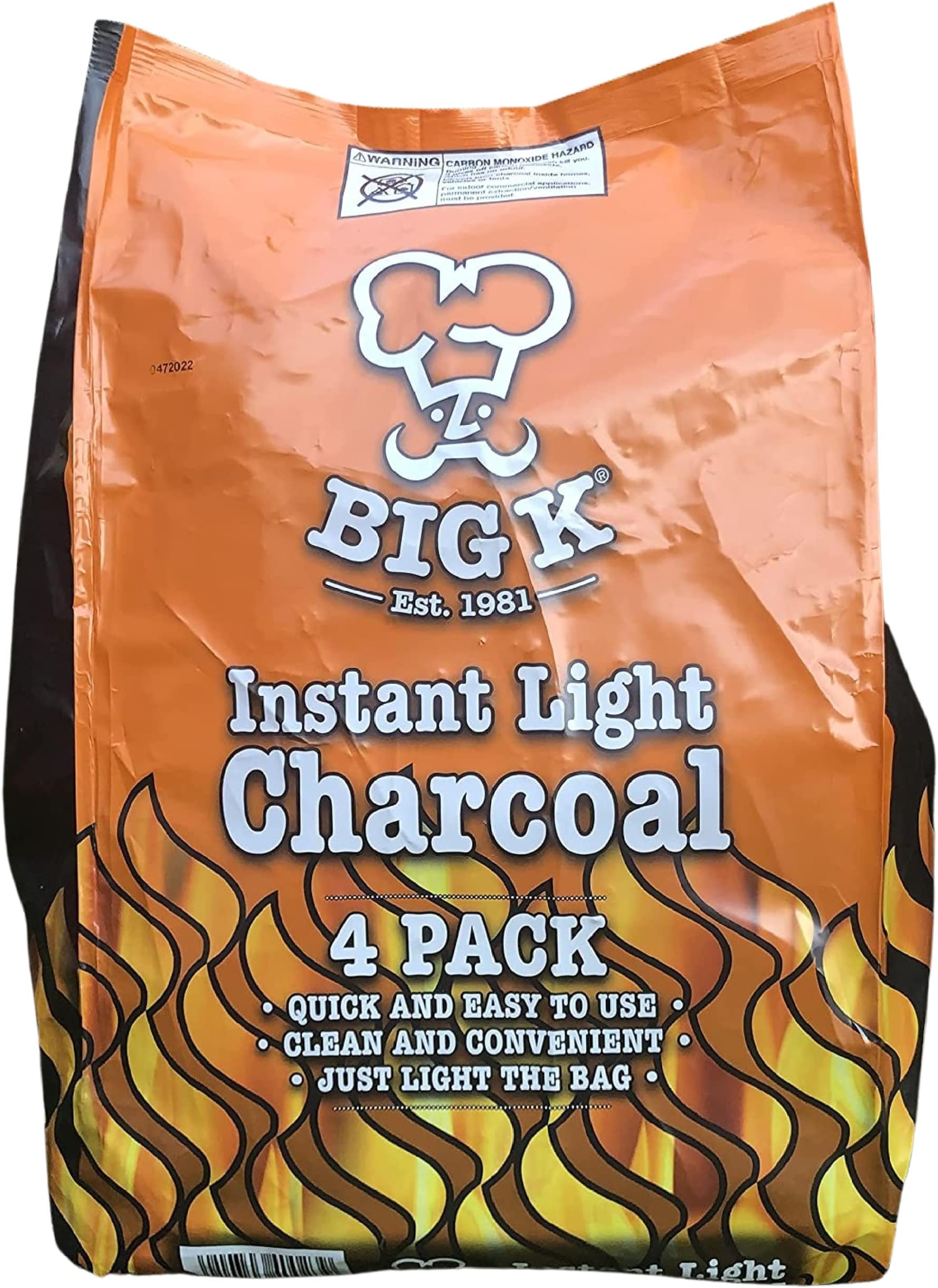 Big K Instant Light Lumpwood Charcoal, 4x1kg Bags Instant BBQ Charcoal Amazon.co.uk Garden