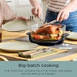 Ninja Crispi Glass Air Fryer, 4-in-1, Mint, FN101MT, Max crisp, bake, air fry, recrisp, 450F max, 4 Qt and 6 Cup containers, PFAS-free glass — image 4