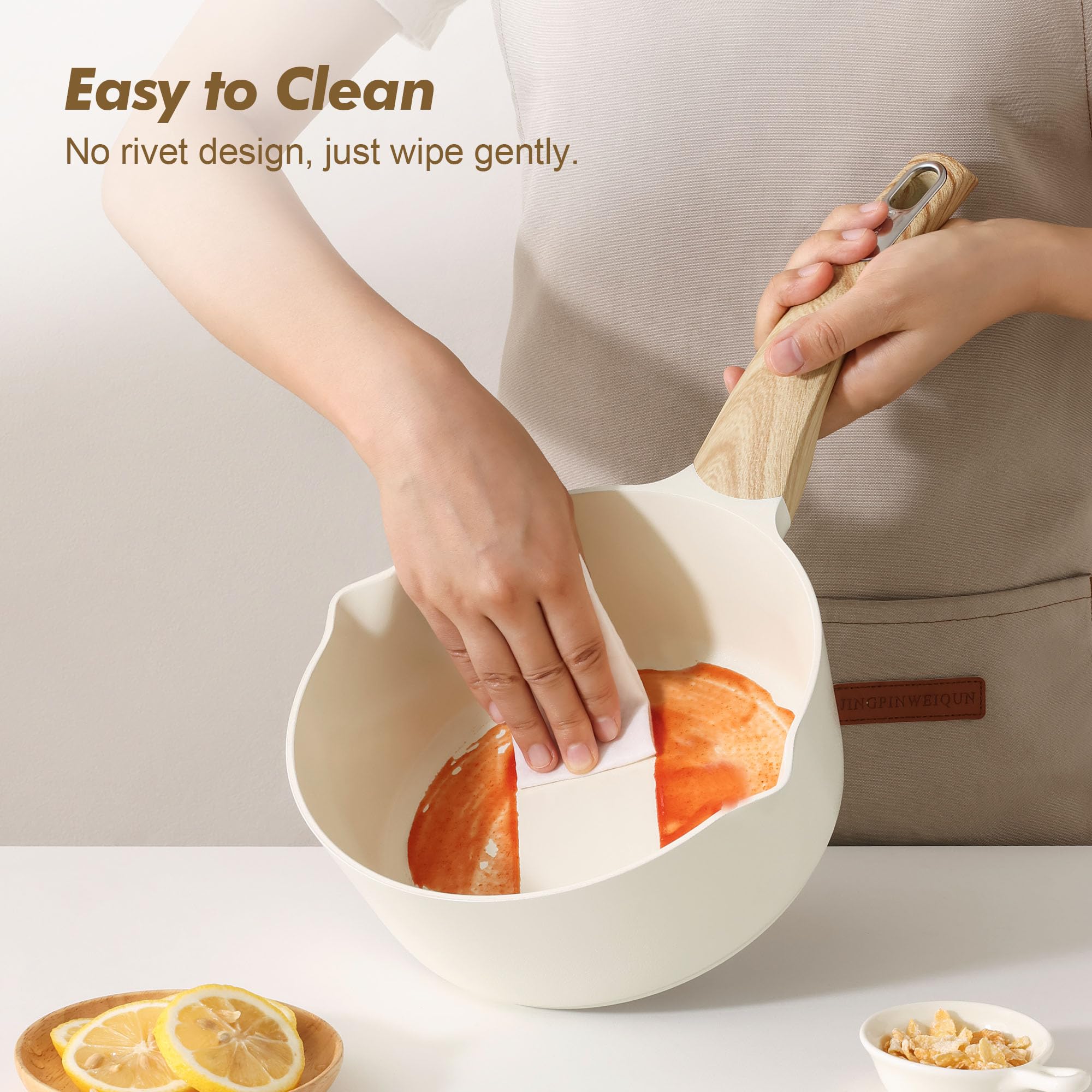 SENSARTE Ceramic Nonstick Sauce Pan - 1.5qt -5