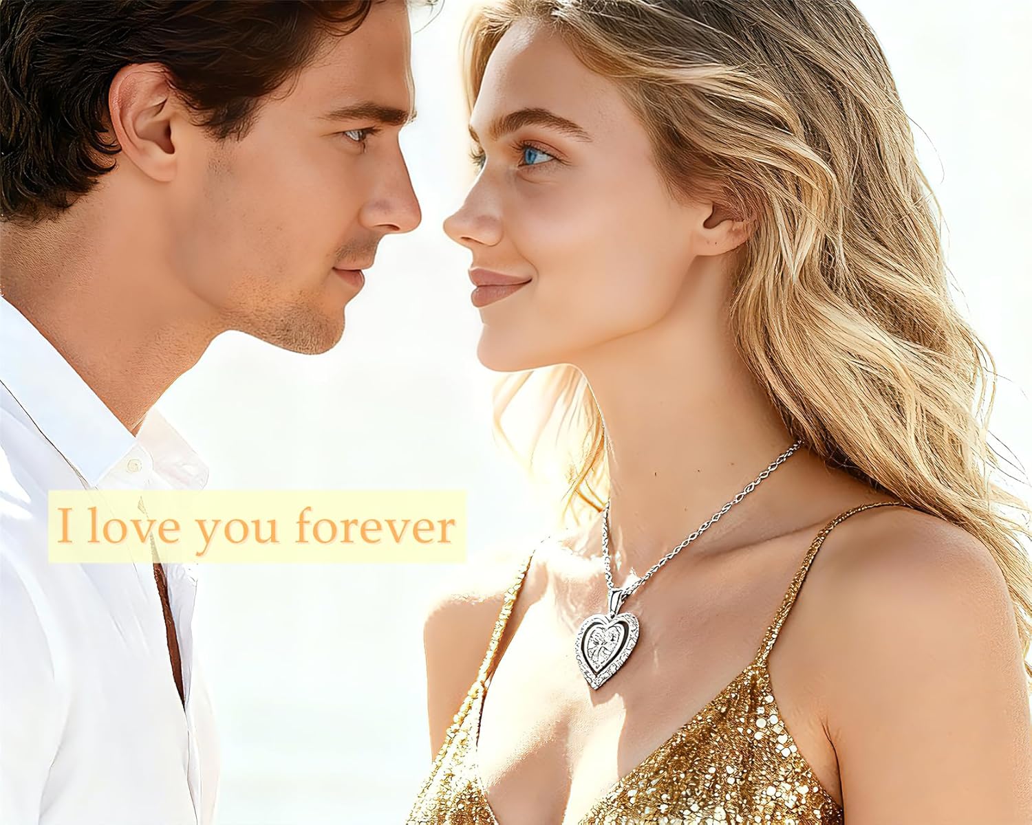 Heart Pendant Necklace for Women Gift for Wife Moissanite 1-3Carats Silver Pendant Jewelry Wedding Anniversary Birthday Valentines Gift for Her Engagements Christmas Mothers Day for Mom Daughter Girlfriend - Image 3