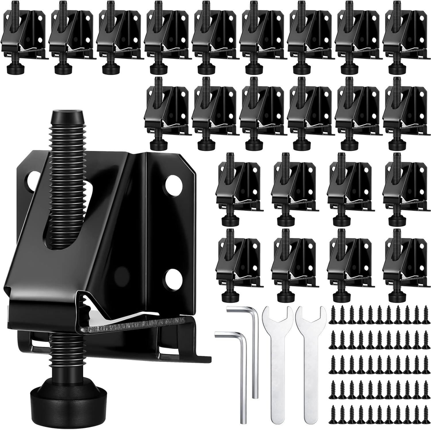 24 Pack Heavy Duty Leveling Feet Workbench Leveling Legs Black