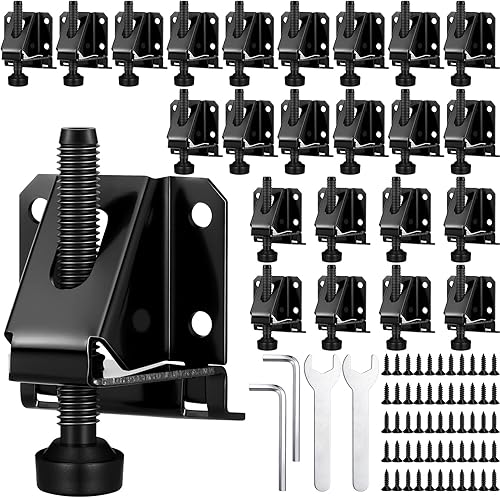 Kenning Paquete de 24 patas niveladoras de alta resistencia, patas niveladoras de muebles con tornillos, llave de bloqueo, altura ajustable de 2.3