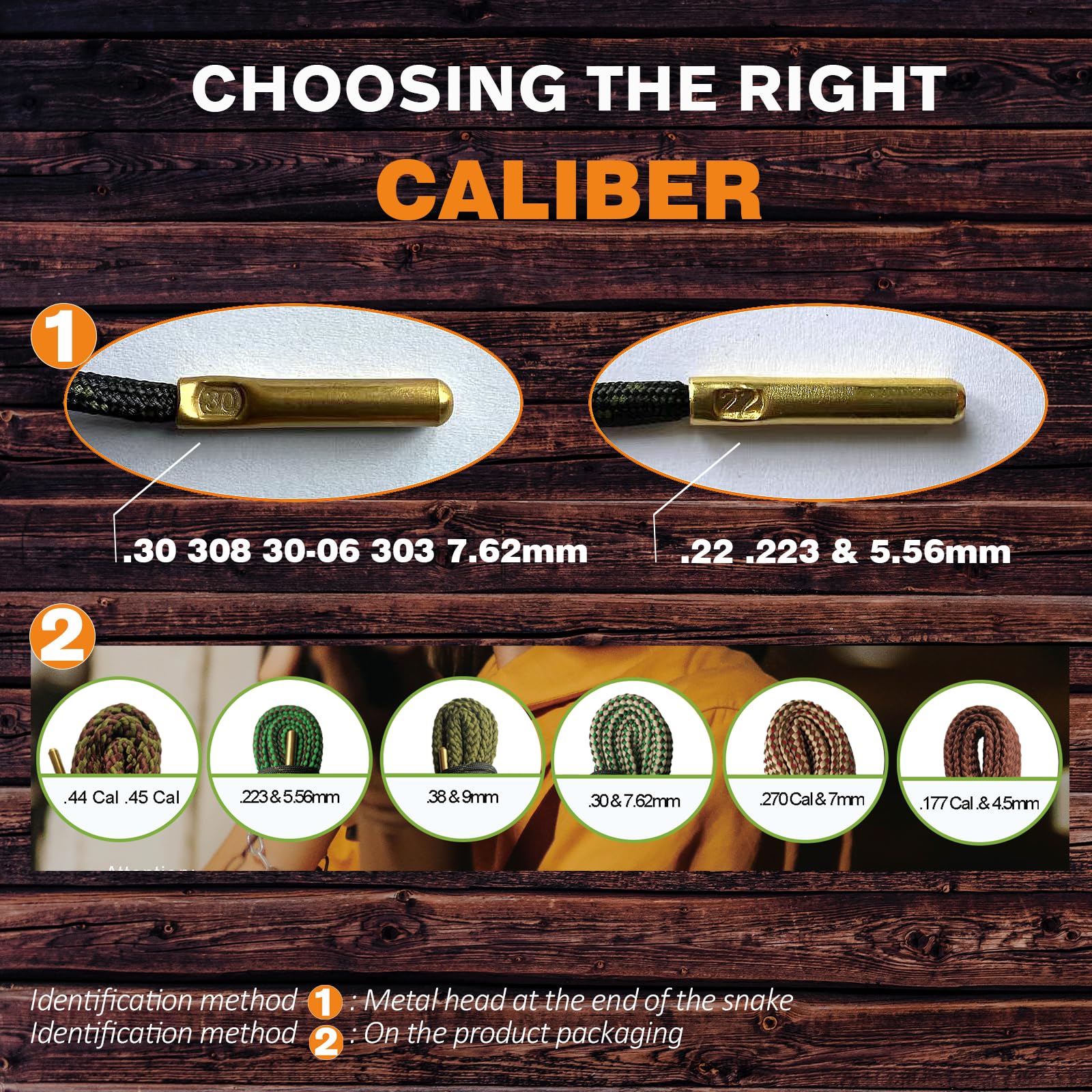 Gun Snake Cleaner Barrel Rope for Handguns and Rifles .22 .223 5.56mm/.22.357.38.380, 9mm/.30 308 30-06 303 7.62mm/7mm/.44- .45/.40-.45,Gun Cleaning Kits with Gun Cleaning Cloth Gun Cleaning Supplies