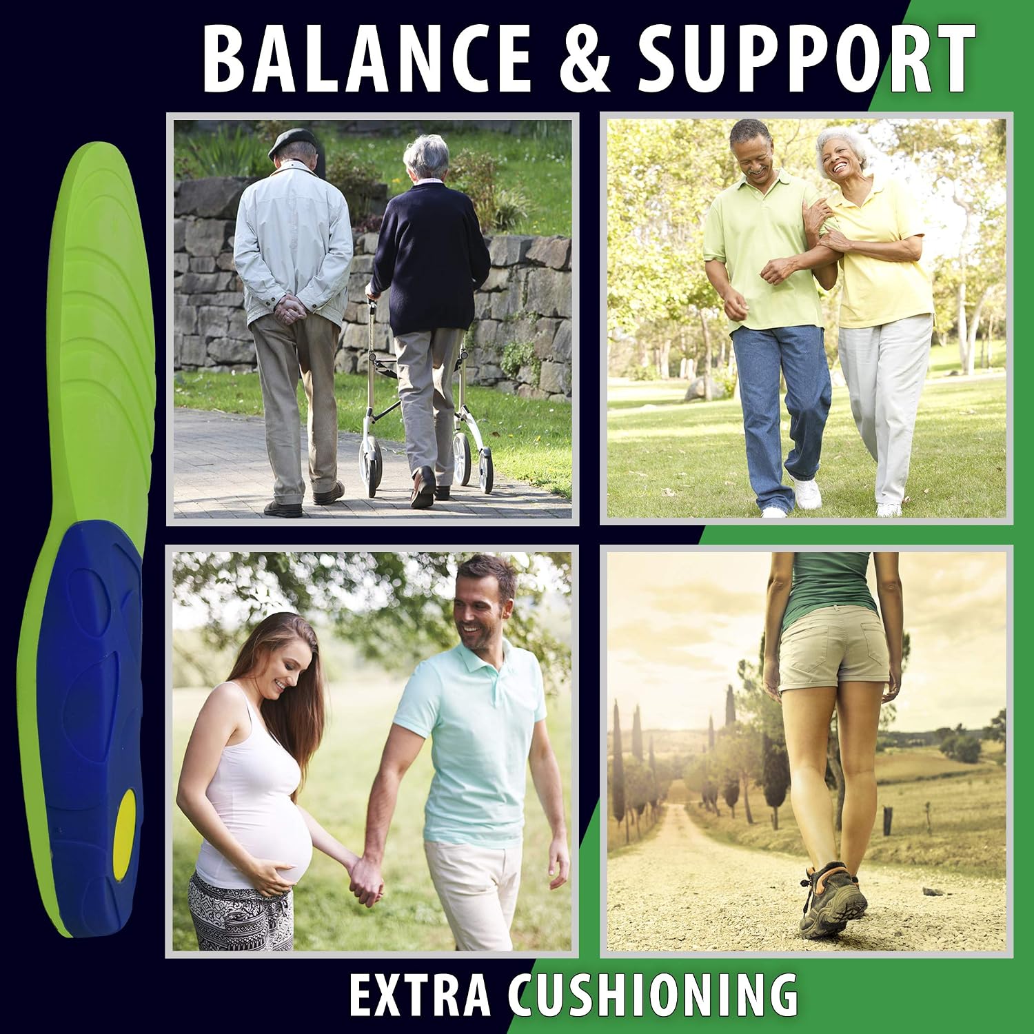 FootMatters Stabilizer Support Orthotic Insoles - Arch Support, Metatarsal and Heel Cradle - Large, Blue - Image 4