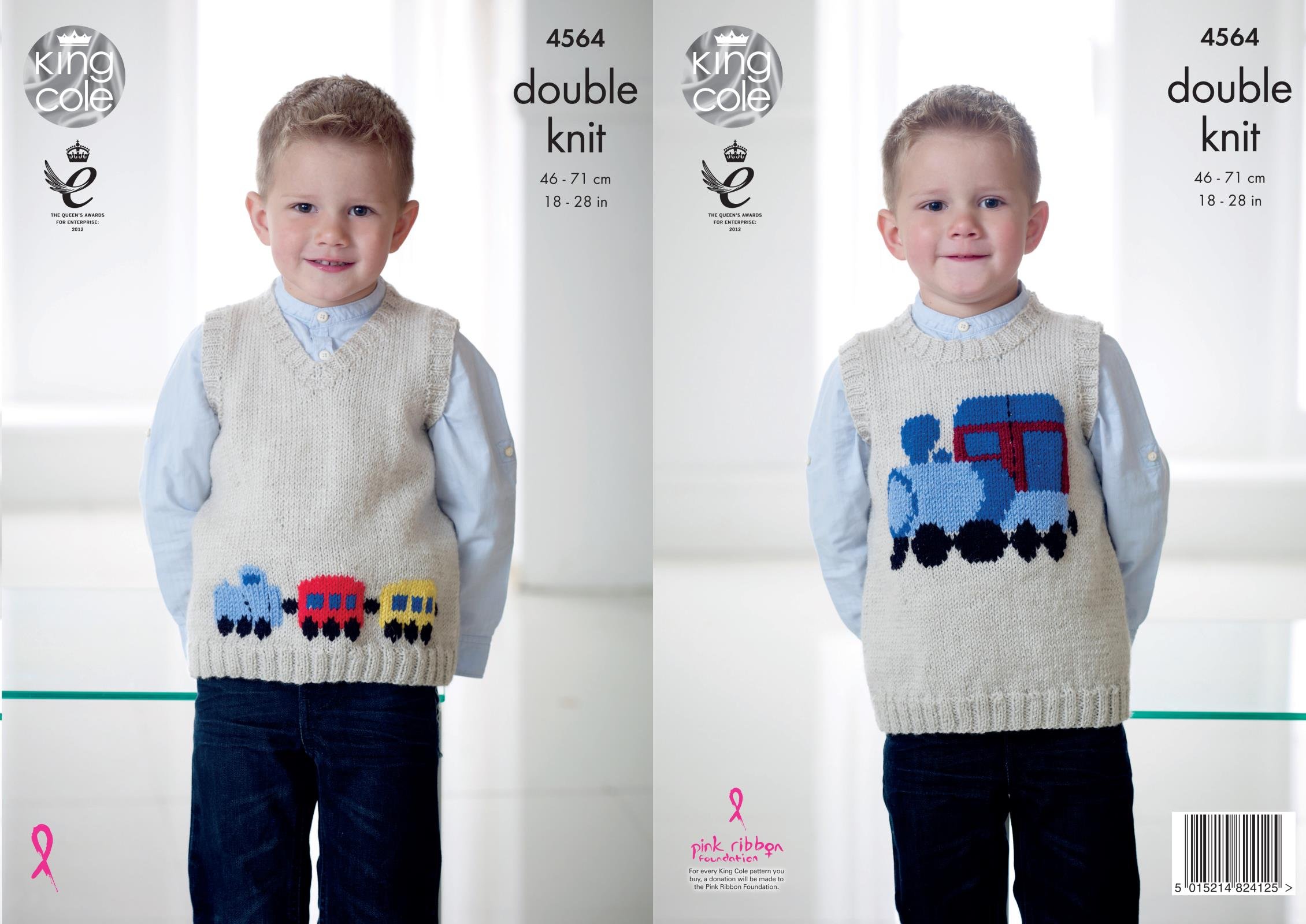 King Cole4564 Knitting Pattern Childrens Train Tank Tops in King Cole Pricewise DK