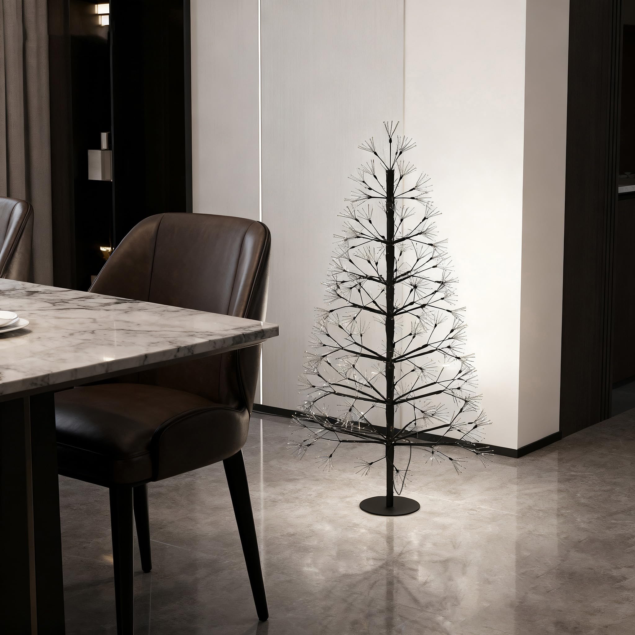 UISEBRT Árbol de Navidad LED con 2000 luces y decoración de nieve, IP44 Impermeable, árbol de Navidad artificial para Navidad, boda, cumpleaños, fiesta, primavera, interior, exterior, 180 cm, blanco