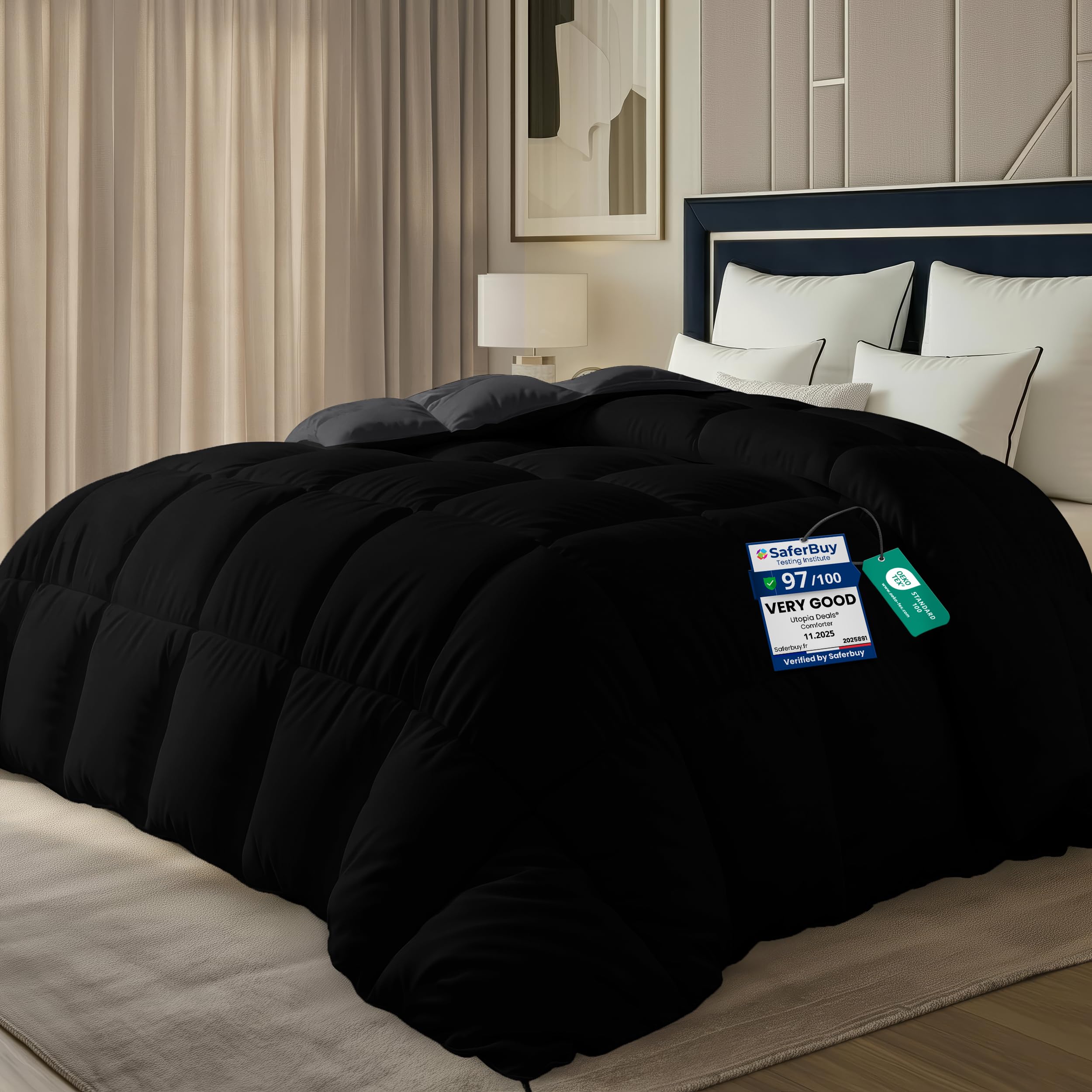 Utopia Bedding Duvet Double,10.5 Tog coverless Duvet with Corner Tabs, Box Stitched Quilt (Double, White) — view 11