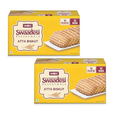 Unibic Swaadesi Atta Bakery Biscuits - No Maida, No Palm OilI Biskut Bakery Biscuits I 2 * 200g